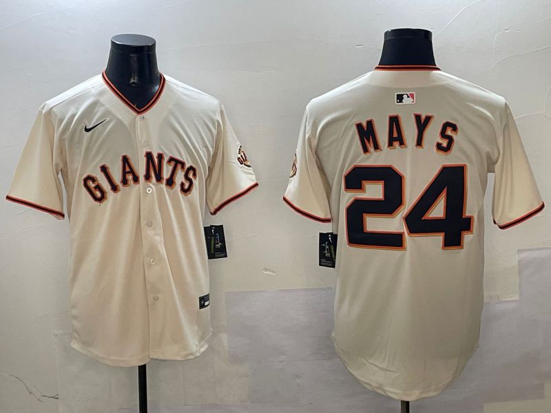 Men San Francisco Giants 24 Mays Cream Game 2025 Nike MLB Jersey style 2